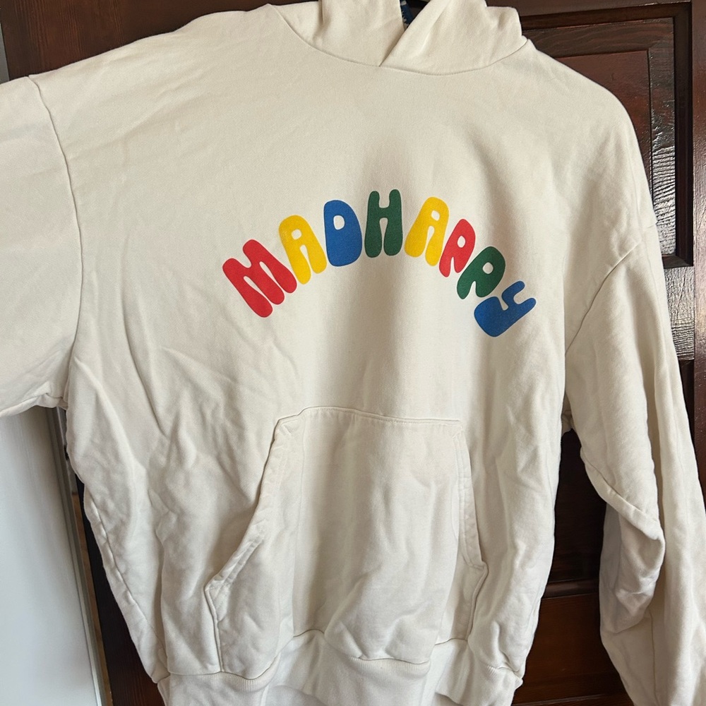 Madhappy Off-White Hoodie with Multicolor Logo